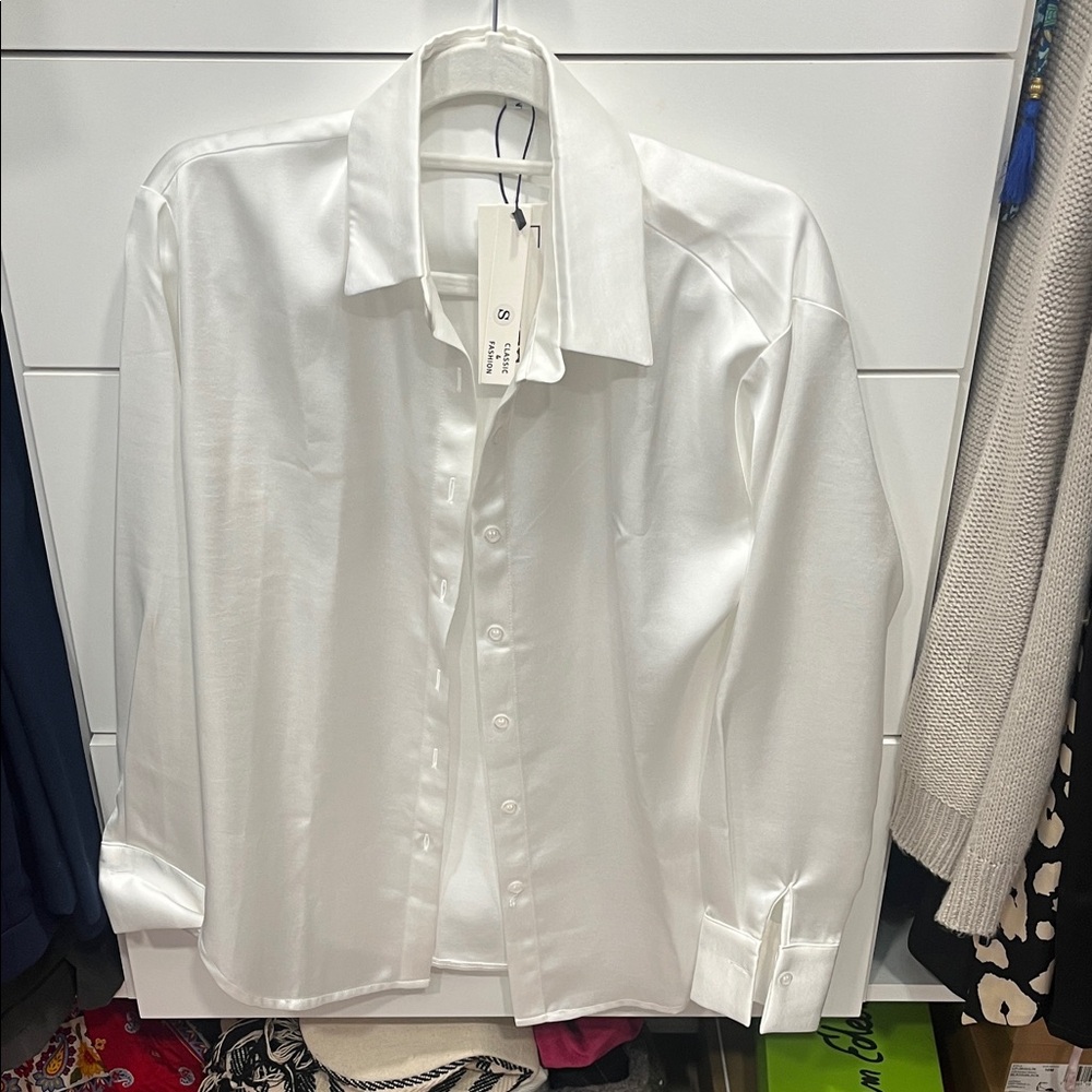 Classic White woman’s silk blouse